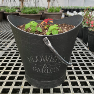 10" Metallic Flowers & Garden Planter